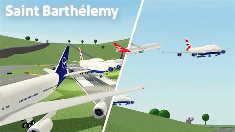 Huge Planes Vs St Barth Lemy Airport In Ptfs Roblox Youtube