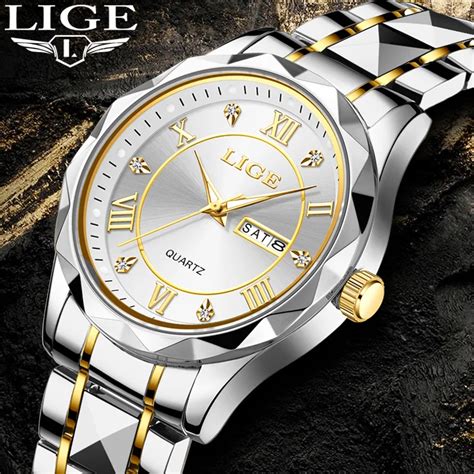 Lige Reloj Anal Gico De Acero Inoxidable Para Hombre Accesorio De Pulsera De Cuarzo Resistente
