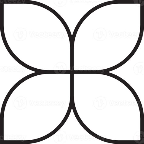 Abstract Four Petal Flower Logo Illustration In Trendy And Minimal