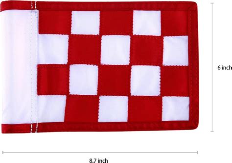 Green Nylon Golf Flag Set - Indoor/Outdoor Checkered Training Putting Flags - Portable 8.7x6 ...