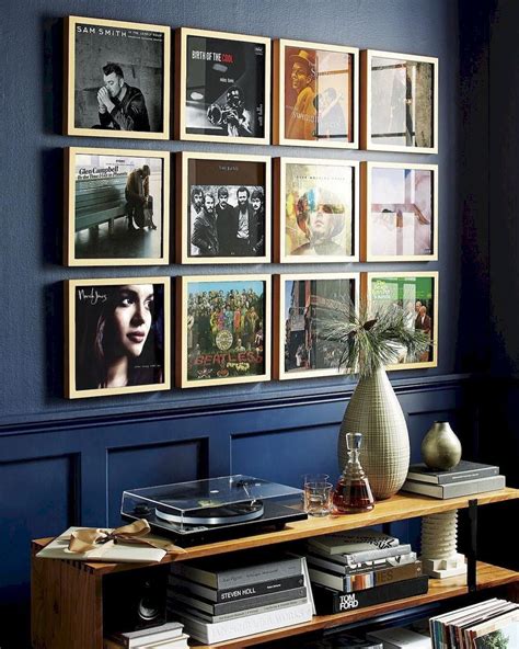 Very Cool Framed Record Albums On Display In An Audiophiles Chic