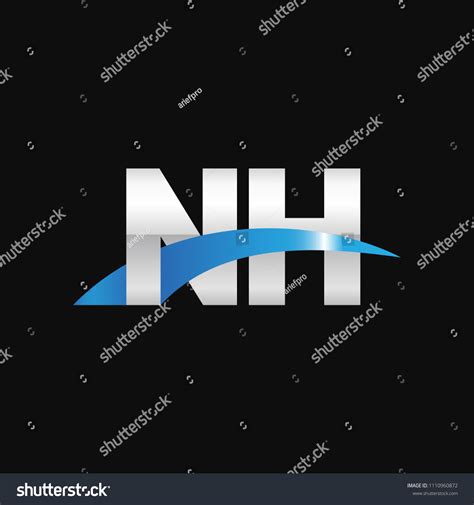 Initial Letter NH Overlapping Movement Swoosh Royalty Free Stock