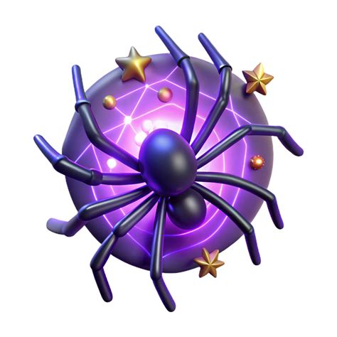 Glowing Spider Web 3D Render A radiant web navigating a world of