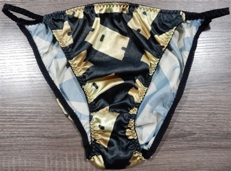 NWOT VINTAGE SATIN STRING BIKINI PANTIES POLYESTER RAZOR SZ L EBay