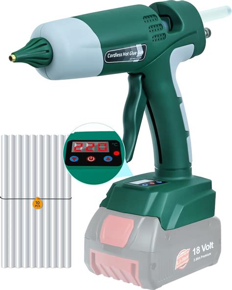 Amazon Cordless Hot Glue Gun For Bosch V Li Ion Battery W Hot Air Gun With Lcd