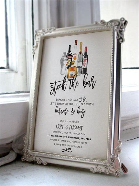 Stock The Bar Invitation Couples Shower Invitation Etsy Engagement Party Invitations