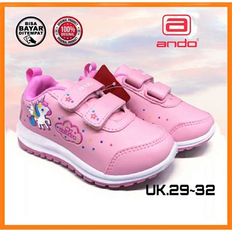 Jual Sepatu Anak Cewek Perempuan Kecil Ando Minicorn Velcro Original