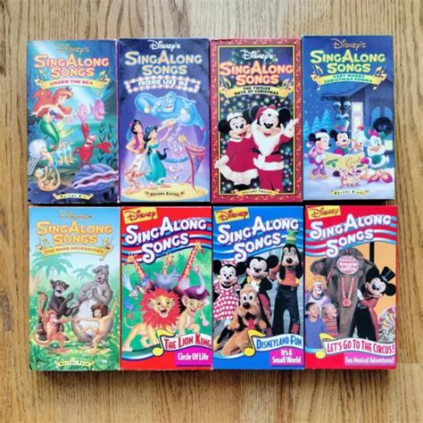 Walt Disney Home Video Vhs Sing Along Songs Lot Of 8 Good Condition Rewound £26 53 Picclick Uk