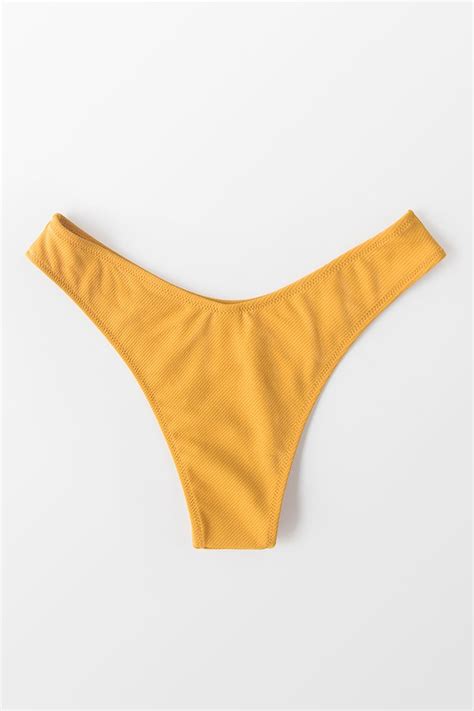 Yellow Low Rise Cheeky Bikini Bottom