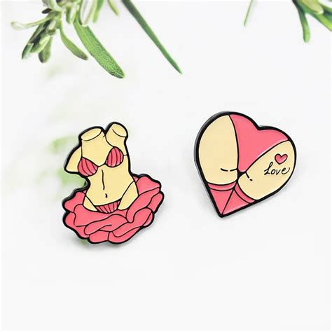 Sexy Underwear Enamel Pin Pink Bikini Brooch Custom Bag Shirt Lapel