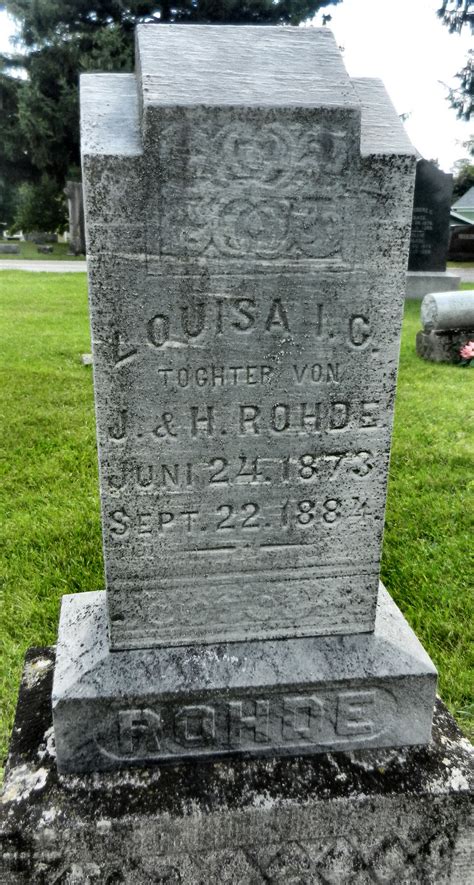 Louisa I Rohde 1873 1884 Find A Grave Memorial