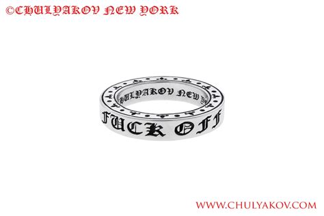 New Silver Ring FUCK OFF CHULYAKOV NEW YORK Silver Jewelry And Leather Accessories