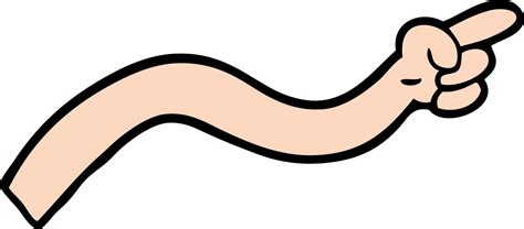 hand drawn doodle style cartoon pointing arm  vector art