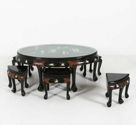 Vintage Hand Carved Wooden Female Nude Sculpture Coffee Table 173319