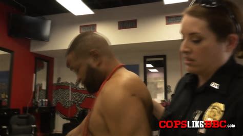 Barberman At A Barbershop Gets Arrested And Obligated To Fuck Two Fat Horny Milf Dressed As Cops