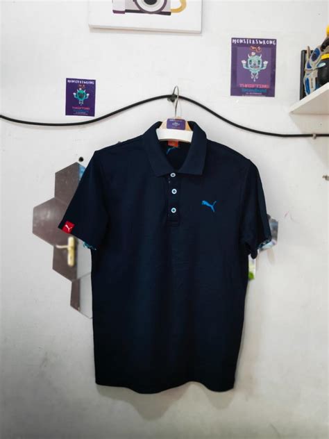 Kaos Polo Puma Biru Dongker Small Logo Biru M Fesyen Pria Pakaian