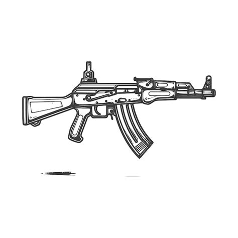 Premium Vector HandDrawn Illustration Of An AK47 Assault Rifle