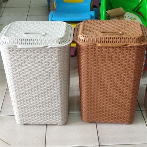 Jual CLUB LAUNDRY BASKET SERBAGUNA KERANJANG BAJU KOTOR MOTIF ROTAN