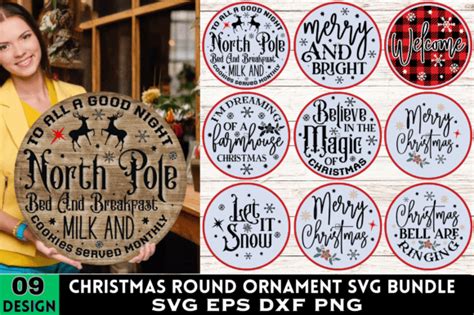 Christmas Round Ornament Svg Bundle Graphic By Digital Art Creative