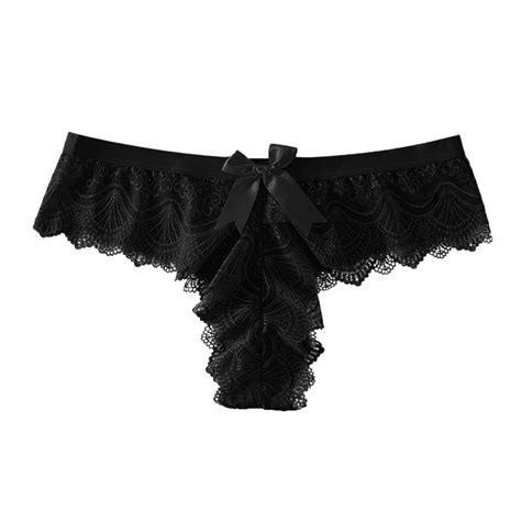 Womens Bikini Underwear Breathable Cotton Panties Women Sexy Bow Lace