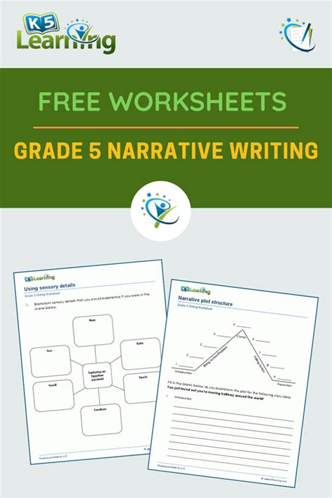 narrative writing worksheets  grade  students  learning