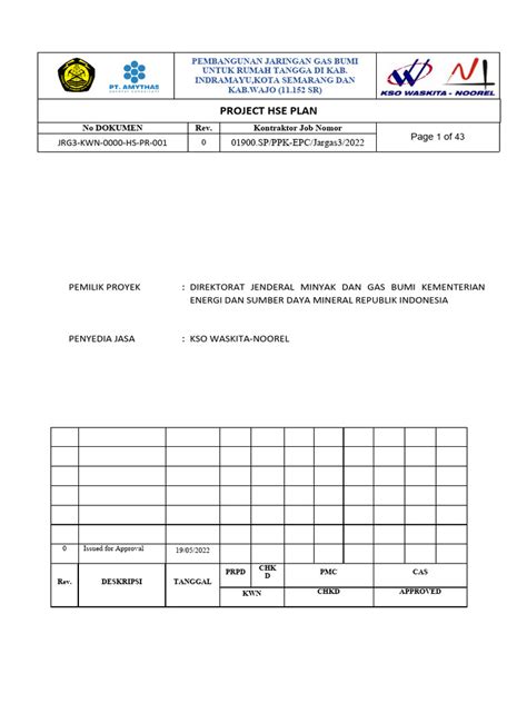 Dokumen Hse Plan Proyek Jargas Pdf