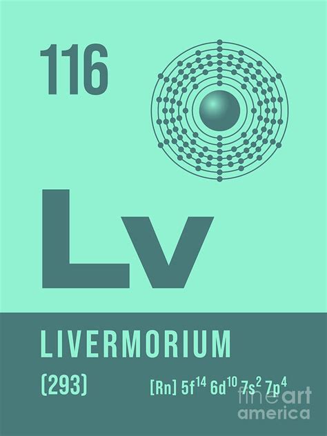 Periodic Element A - 116 Livermorium Lv Digital Art by Organic ...