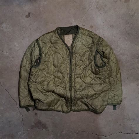 Vintage S Military Surplus Quilted Jacket Liner Depop