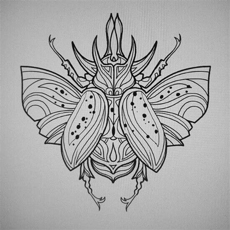 Intricate Bug Tattoo Drawing Beetle Drawing Insect Art Scarab Beetle