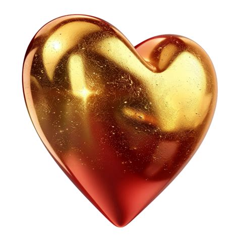 Generated Ai Pretty Gold Heart 49400775 Png