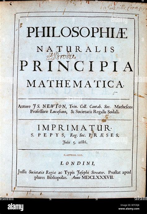 Title Page Of Newtons Philosophiae Naturalis Principia Mathematica
