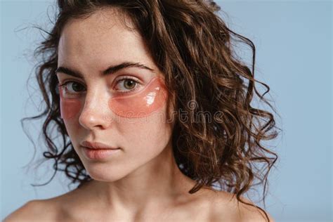 Beautiful Half Naked Nice Girl Posing With Eye Patches Stock Image Image Of Hairstyle Girl