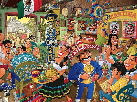 Mexican Restaurant Pieces Ceaco Puzzle Warehouse