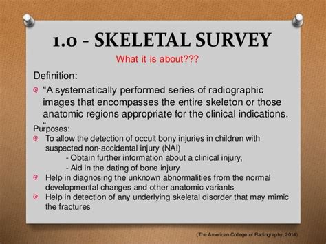 Skeletal survey on pediatric patient