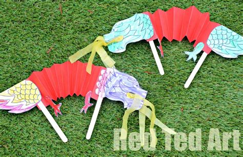 Chinese New Year Crafts for Kids - Dragon Puppets page 2