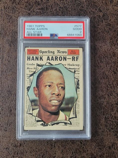 Topps Baseball Hank Aaron Psa Atlanta Braves Legend Ebay