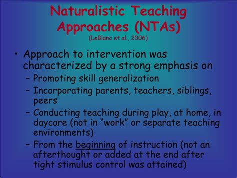 Ppt Discrete Trial Teaching And Naturalistic Teaching Approaches