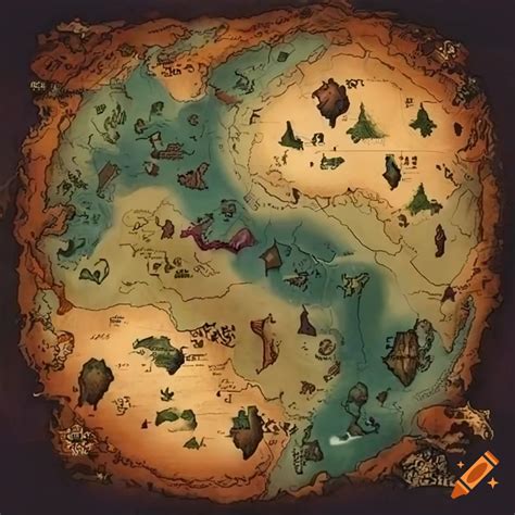 Map Of A Fantasy World On Craiyon