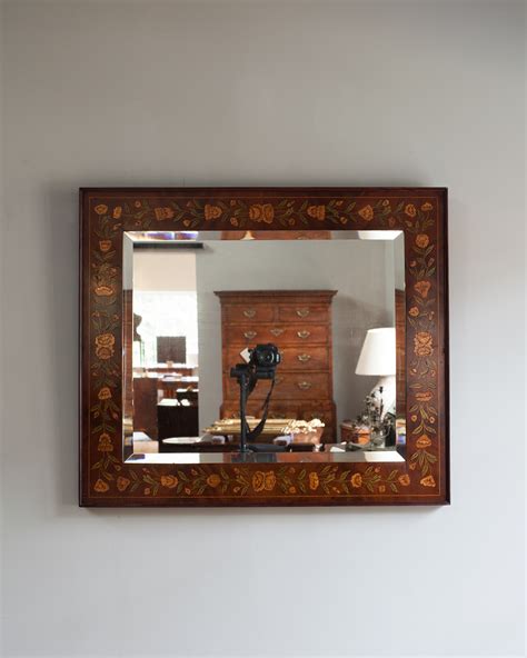 Antique Wall Mirror, marquetry mirror, inlaid mirror, vintage mirror ...