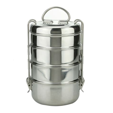 Tiffin Lunch Box Stainless Steel Indian Stackable 234 Layer Tier Food