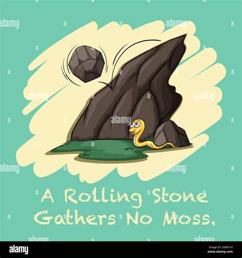 Rolling Stone Gathers No Moss Stock Vector Image And Art Alamy