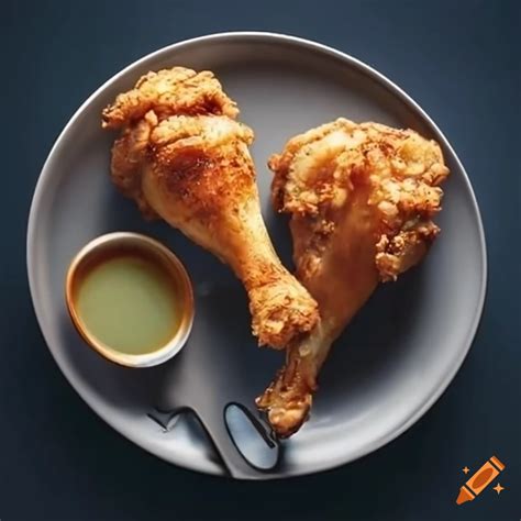 Delicious Fried Chicken Legs With Dipping Sauce On Craiyon