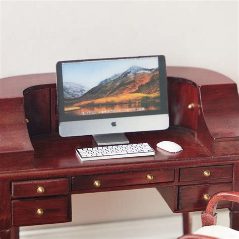 112 1 Scale Dollhouse Miniature Desktop Computer Set Office