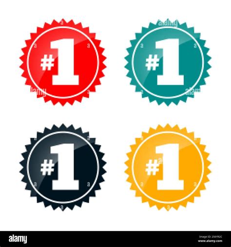 number one label badges in four colors Stock Vector Image & Art - Alamy