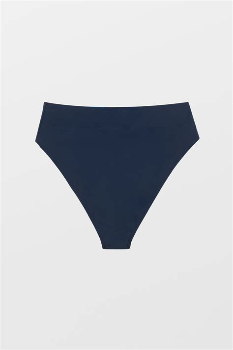 Vapor Wave Navy High Waist Bikini Bottom