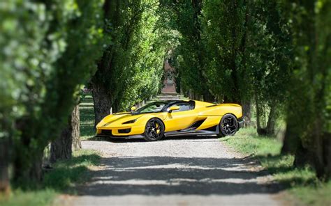 giamaro krafla  green trees  cars supercars yellow