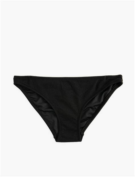 Siyah Kadın Basic Bikini Altı Dokulu 3SAK00128BM Koton