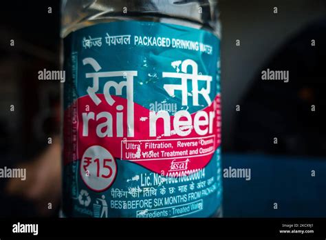 July 4th 2022 Haridwar India A Man Holding Rail Neer Packaged Drinking
