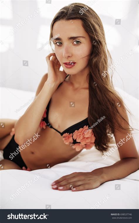 Bikini Model Beautiful Sexy Brunette Girl Stock Photo 698537746 Shutterstock
