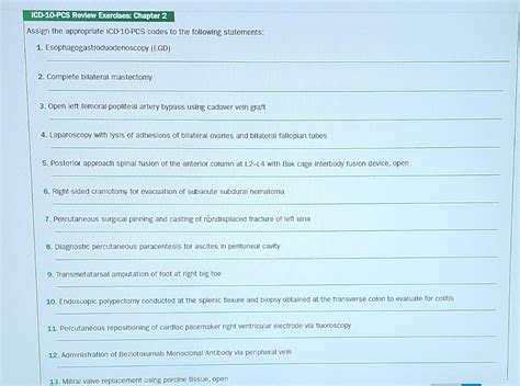 Solved Icd Pcs Revlew Exerclses Chapter Assign The Chegg